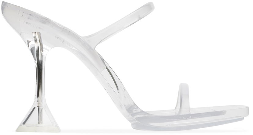 Skopleje Amina Muaddi Amina Muaddi Brito Transparent Heeled Slingback Sandals Hvid | 11S333532BRI
