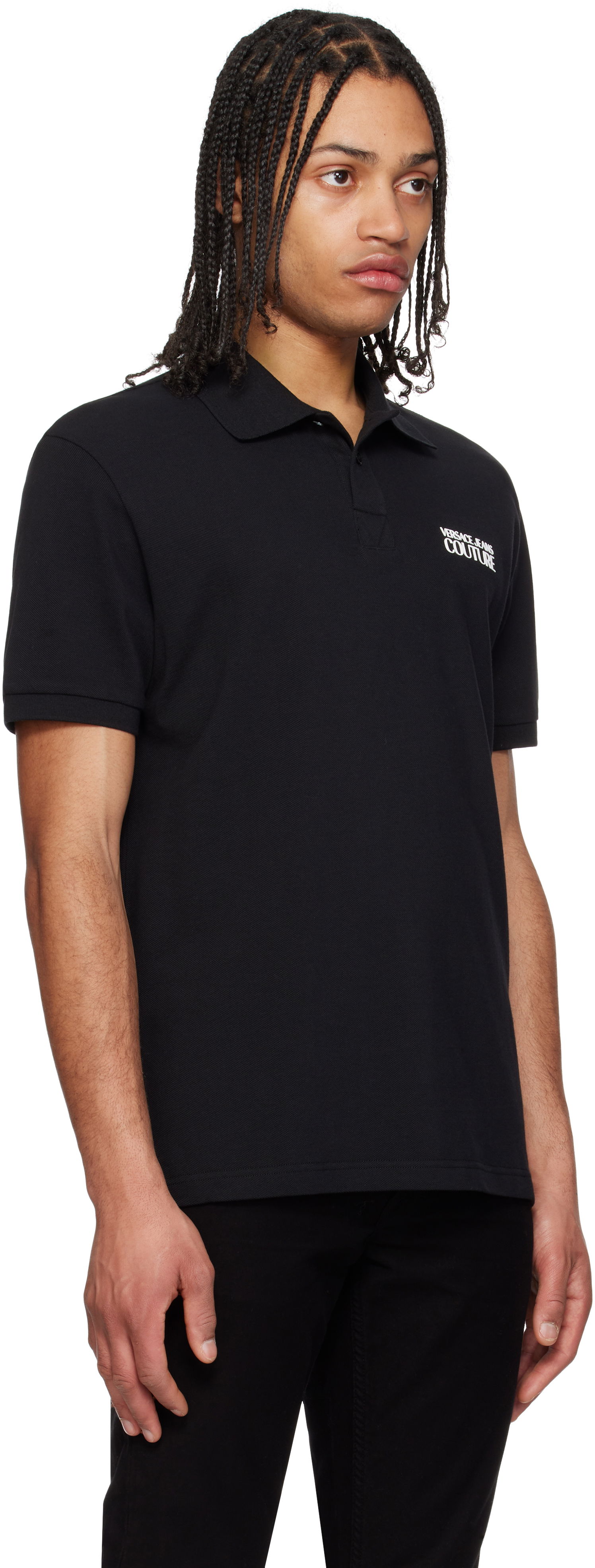 Polo skjorte Versace Versace Jeans Couture Logo Polo Sort | E78GAG623_EJ0003, 1