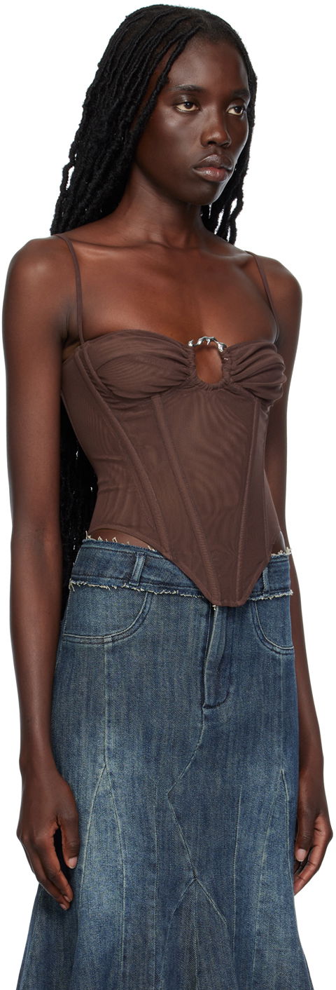 Tanktop Miaou Miaou Hannah Jewett Edition Deia Corset Top Brun | 7069PM1UMB, 1