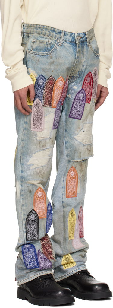 Jeans Who Decides War Who Decides War Patched Distressed Jeans Blå | 1120920030SS25, 1