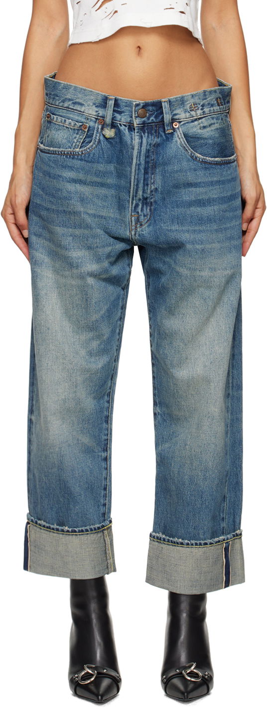 Jeans R13 R13 Cuffed X-Boyfriend Jeans Blå | R13WD111-D250A