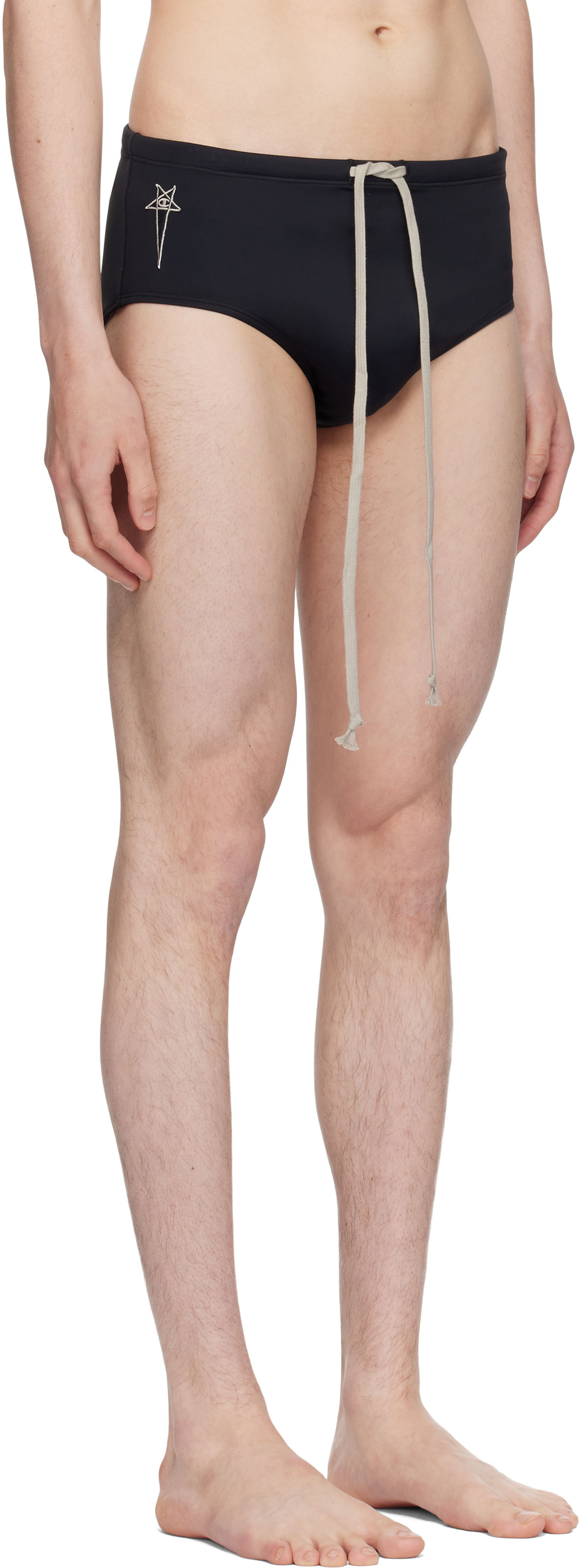 Badetøj Rick Owens Rick Owens Champion Edition Jersey Swim Briefs Sort | CM01E1692 CHJMW SWIM JERSEY, 1