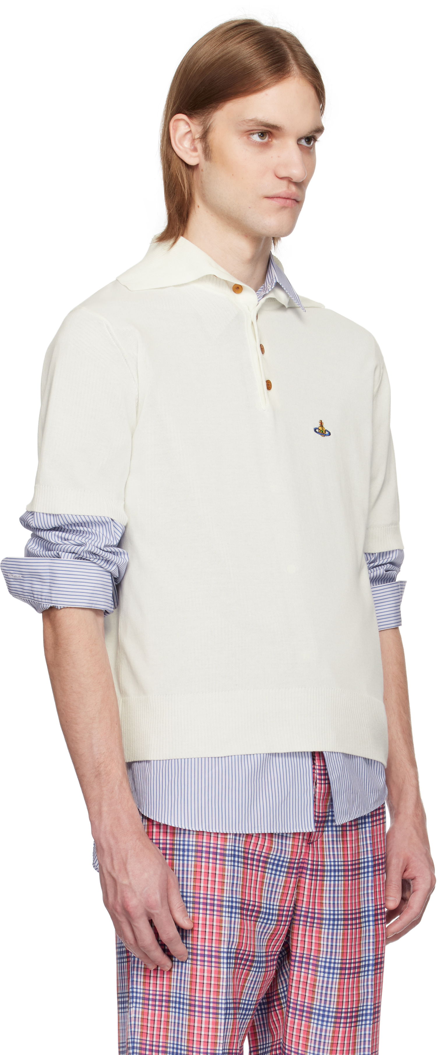 Polo skjorte Vivienne Westwood Vivienne Westwood Alex Knit Polo Hvid | 2701001P-Y003F-, 1