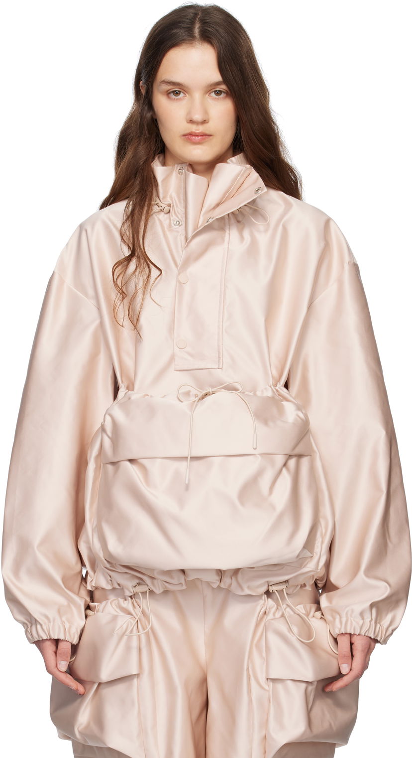 Vindjakke Simone Rocha Simone Rocha Drawstring Cargo Flap Pocket Jacket Lyserød | 6117 1221