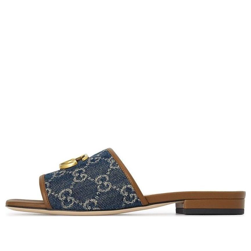 Sneakers og sko Gucci GG Denim Flat Slide Sandal Blå | 647630-2KQ50-4462, 0