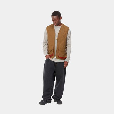 Vest Carhartt WIP Heston Vest "Hamilton brown / Cherry heavy stone wash" Brun | I032149_1OB_60, 4