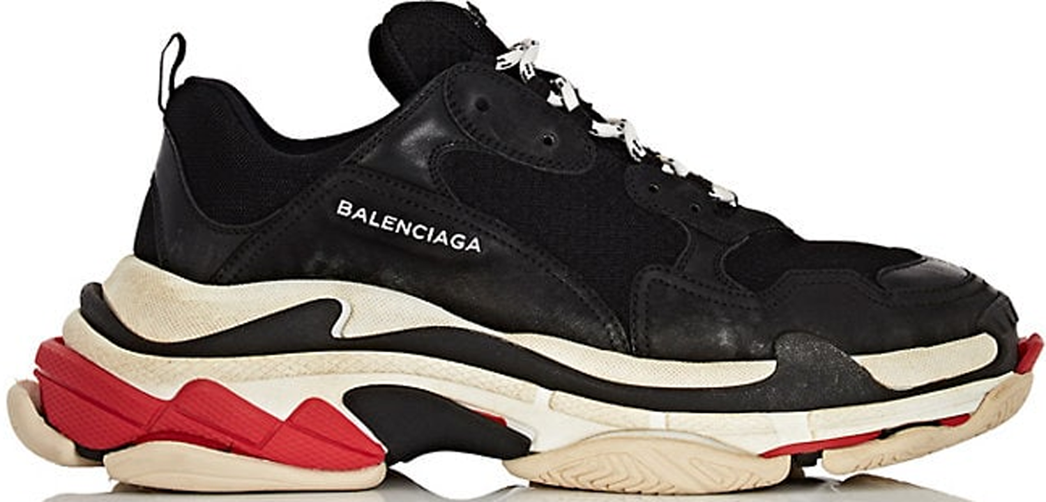 Sneakers og sko Balenciaga Triple S Black White Red 2018 Reissue Sort | 524037W09O11000, 0