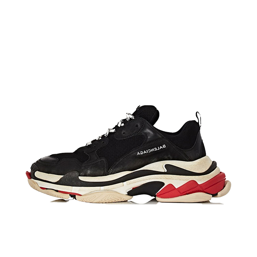 Sneakers og sko Balenciaga Triple S Black White Red 2018 Reissue Sort | 524037W09O11000