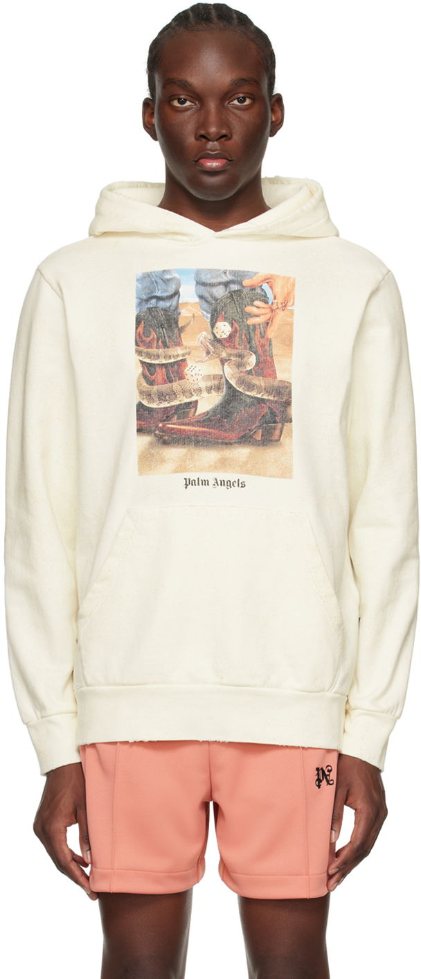 Sweatshirt Palm Angels Dice Game Hoodie "Off-White" Beige | PMBB117R24FLE0020384, 0