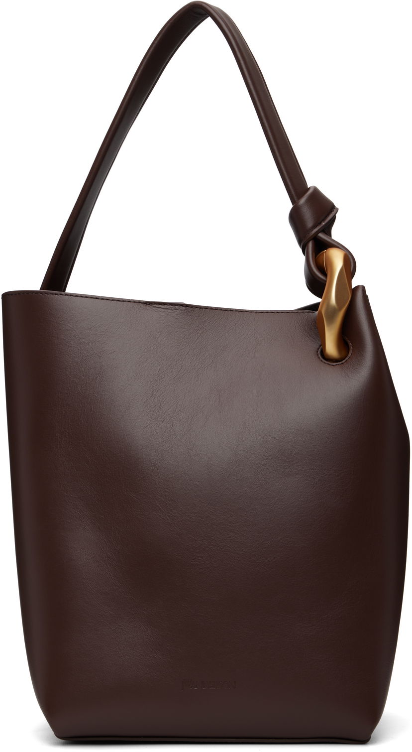 Mulepose JW Anderson JW Anderson 'The JWA Corner Bucket' Leather Tote with Sculptural Handle Brun | HB0737-LA0232