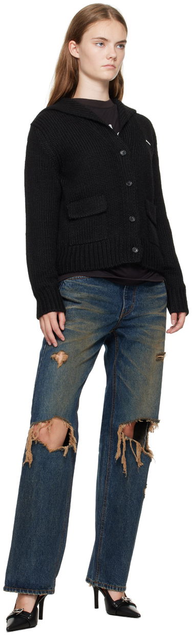 Sweater We11done Sailor Knit Cardigan Sort | WD-KC2-24-632-W-BK, 3