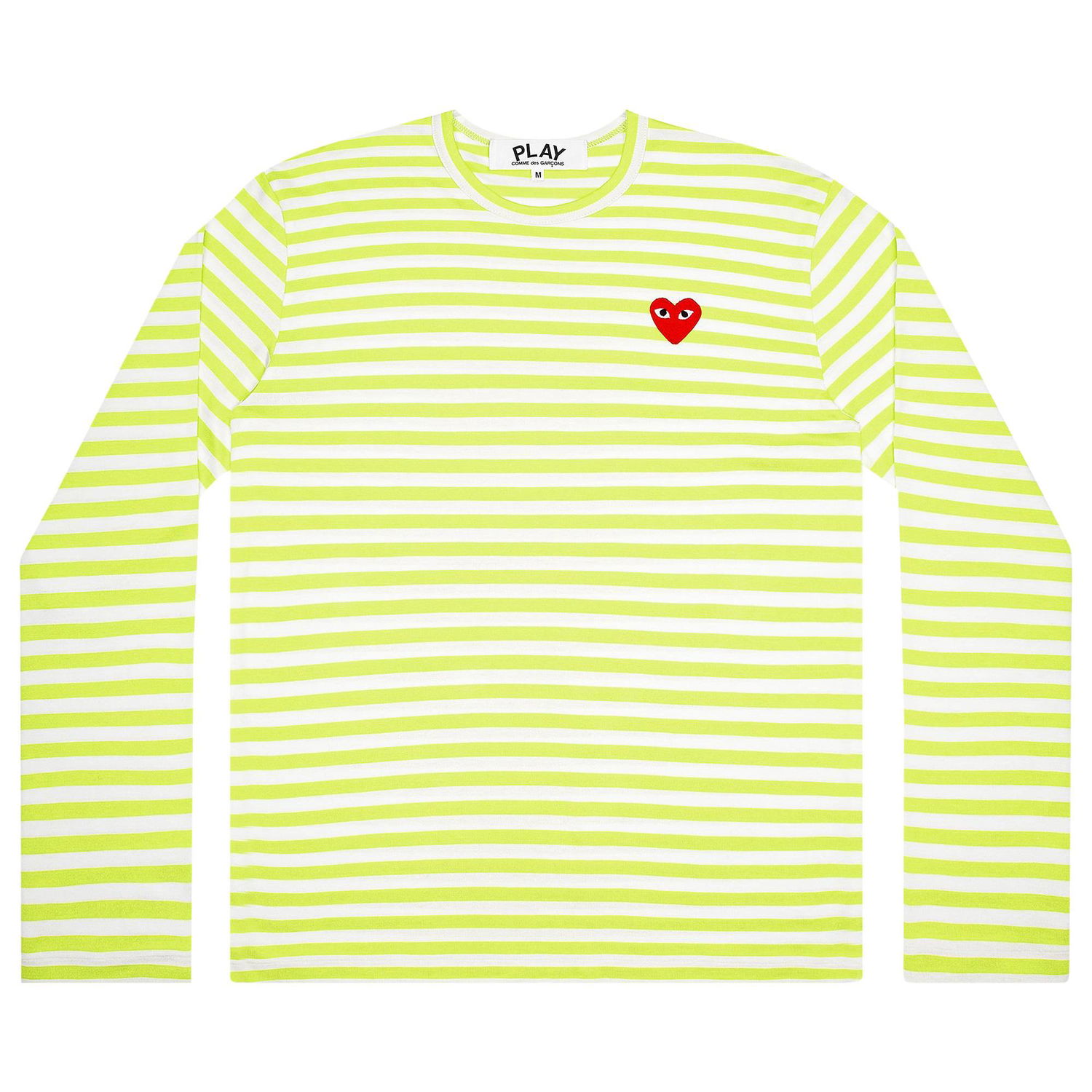 T-shirt Comme des Garçons PLAY Pastelle Striped Long-Sleeve T-Shirt Grøn | AZ T277 051 2, 1