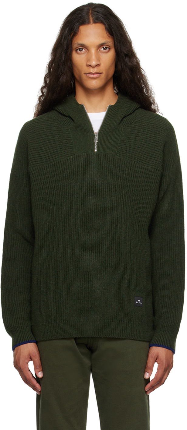 Sweater Paul Smith PS Paul Smith Half-Zip Knit Hoodie Grøn | M2R-234Y-L21938-39