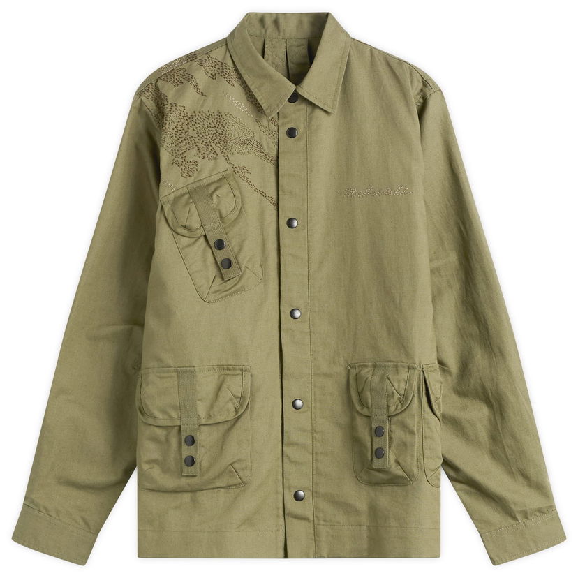 Skjorte Maharishi M.A.L.I.C.E. Embroidered Utility Shirt Grøn | 7093-OLV