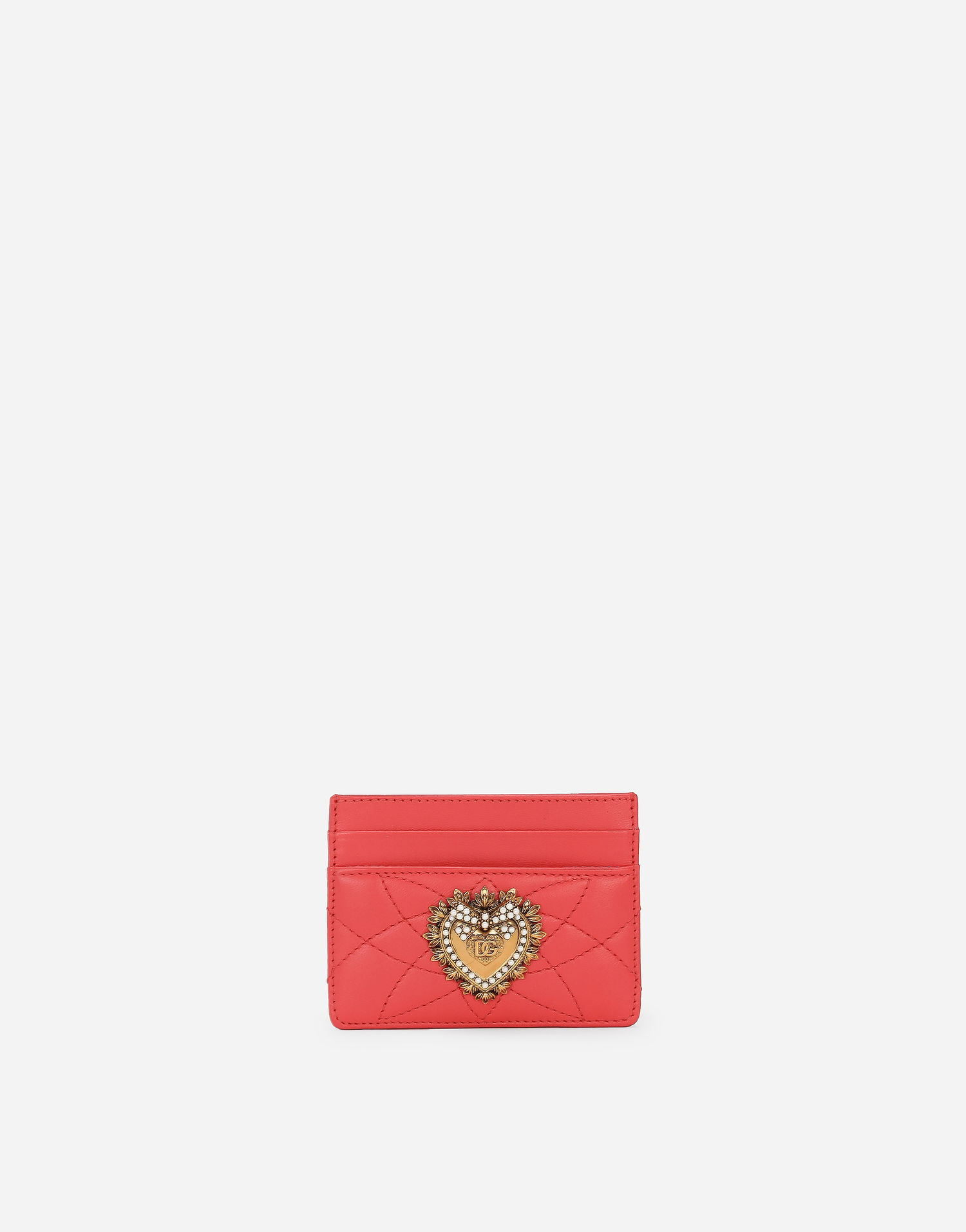 Tegnebog Dolce & Gabbana Leather Card Holder With Jeweled Heart Rød | BI0330AV96787550, 0