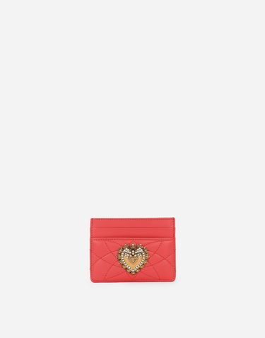 Tegnebog Dolce & Gabbana Leather Card Holder With Jeweled Heart Rød | BI0330AV96787550, 0