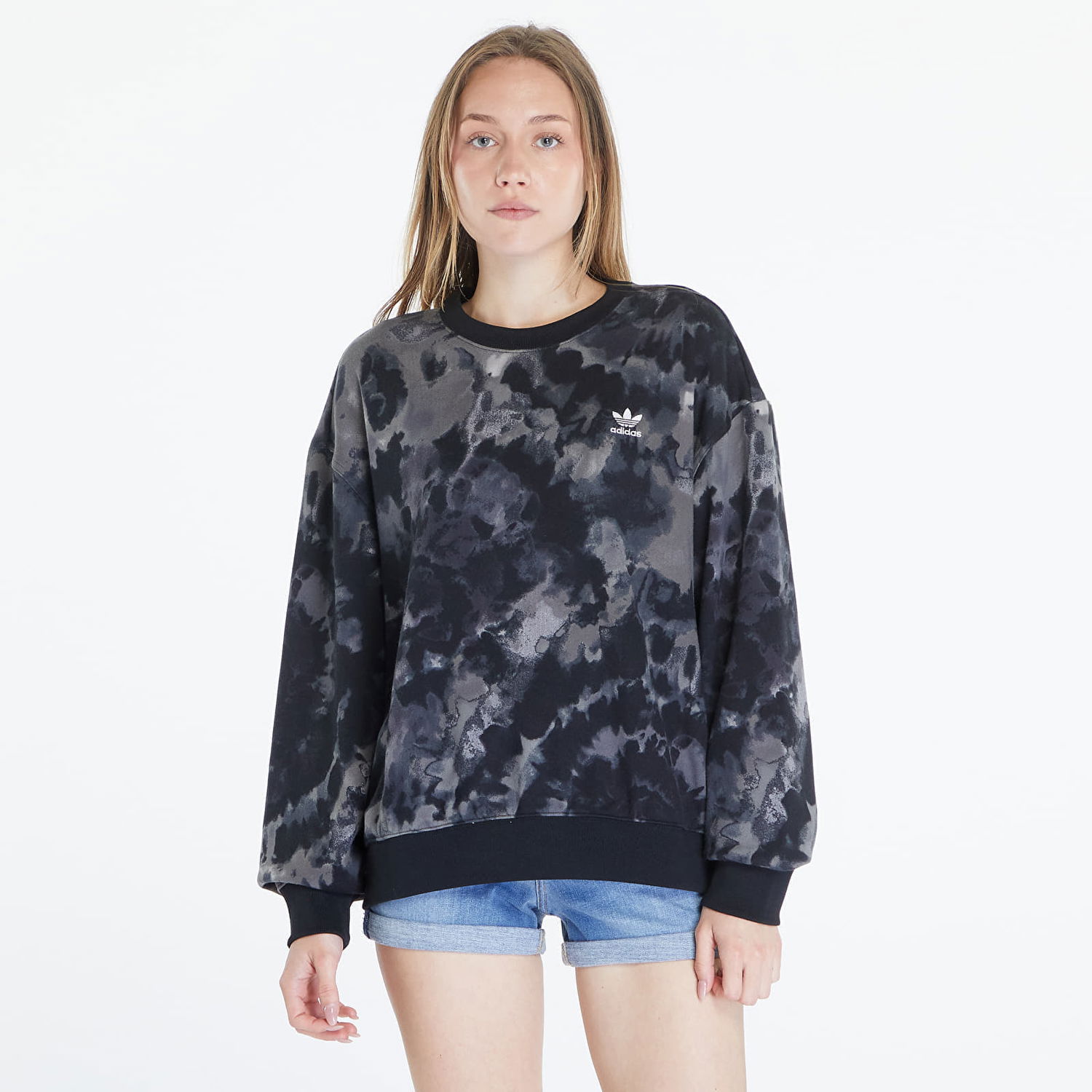 Sweatshirt adidas Originals Tie-Dyed Crew Sweatshirt Sort | IW0842, 0