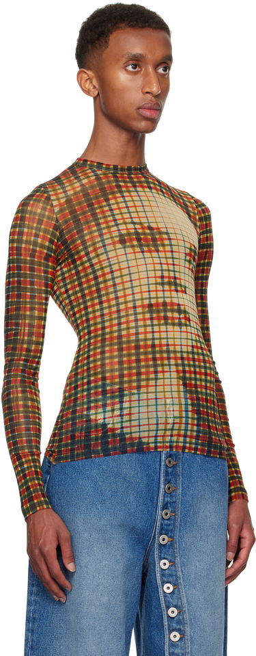 T-shirt Jean Paul Gaultier Gaultier Tartan Face Long Sleeve T-Shirt Flerfarvet | 24/31-F-TO224-T563-95105030, 3
