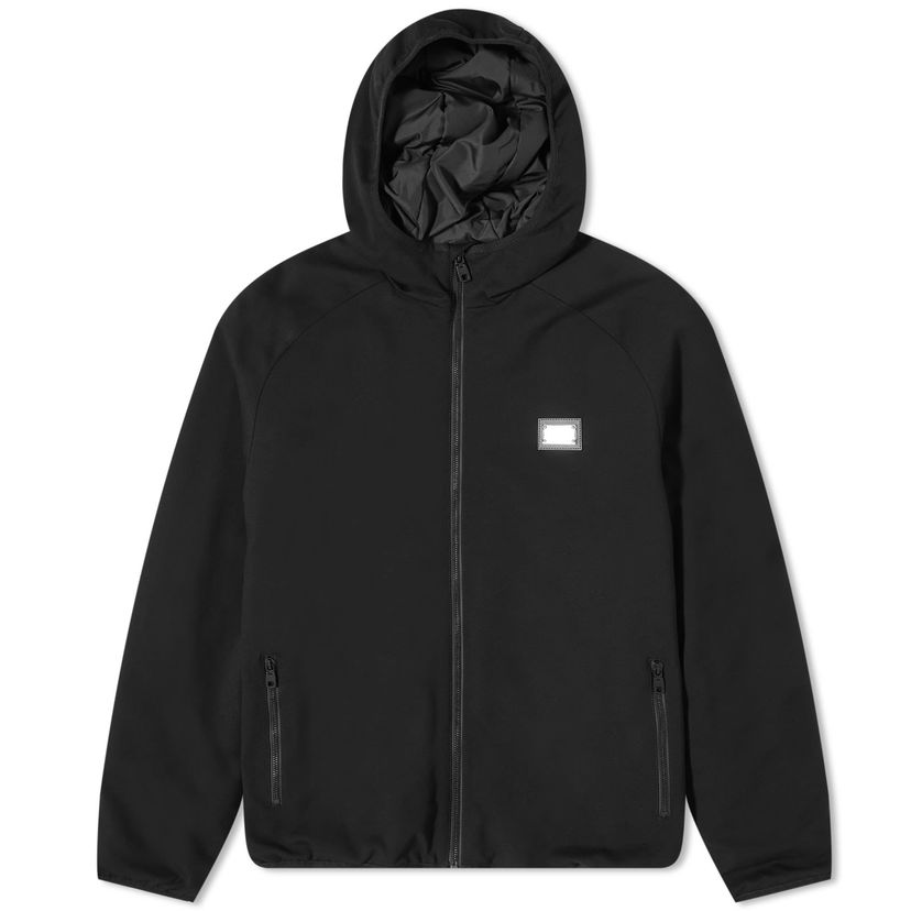 Vindjakke Dolce & Gabbana Techinical Jersey Plate Windbreaker Black Sort | G9AOETGG718-N0000