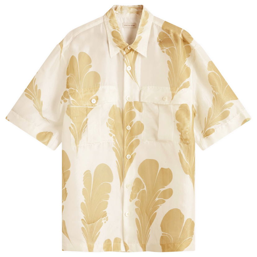 Skjorte Dries Van Noten Dries Van Noten Cass Print Vacation Shirt, Size Large Beige | 251-020724-1197-979