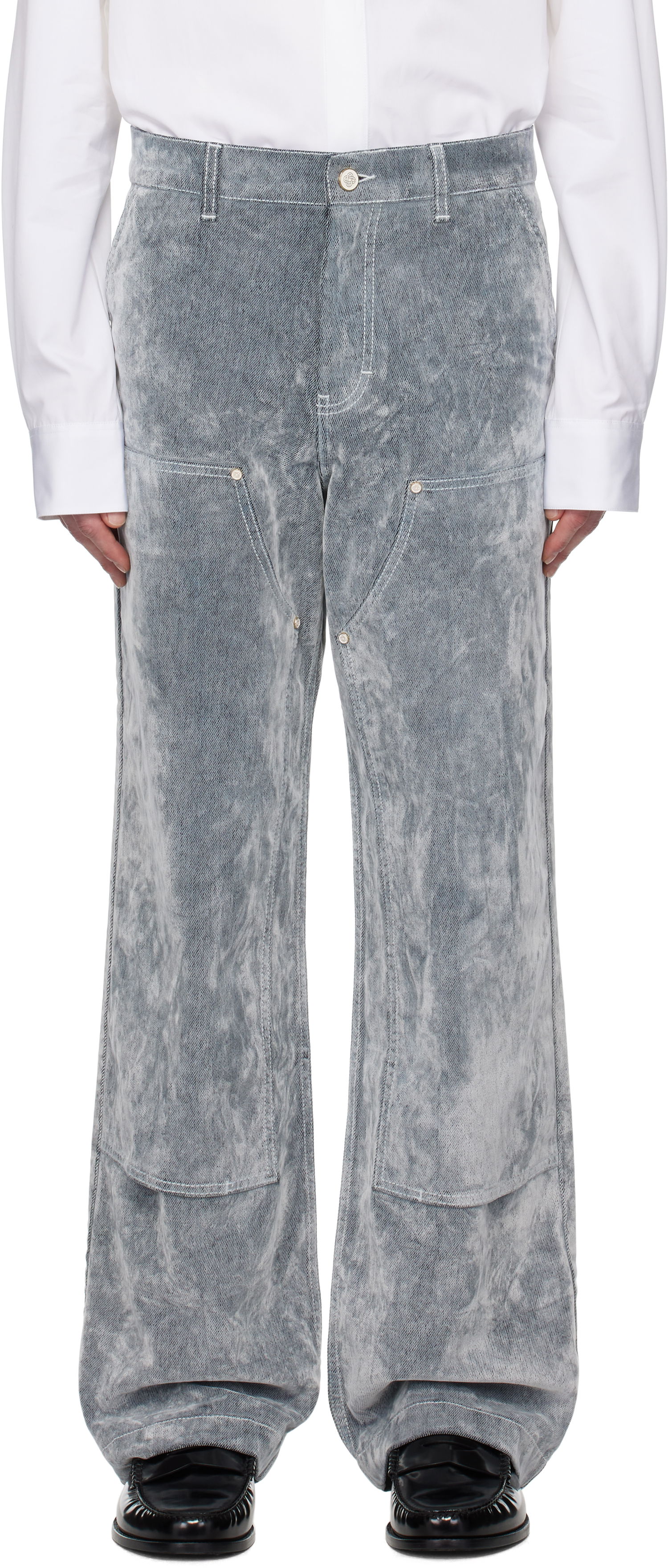 Jeans Casablanca Casablanca Peach Texture Wide Leg Jeans Grå | MPS25-TR-301-01, 0