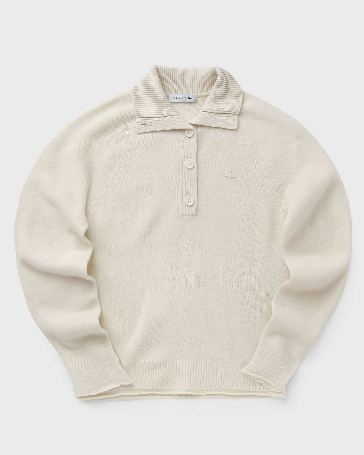 Sweater Lacoste Polo Collar Button Placket Knit Sweater Hvid | AF4010-XFJ, 0