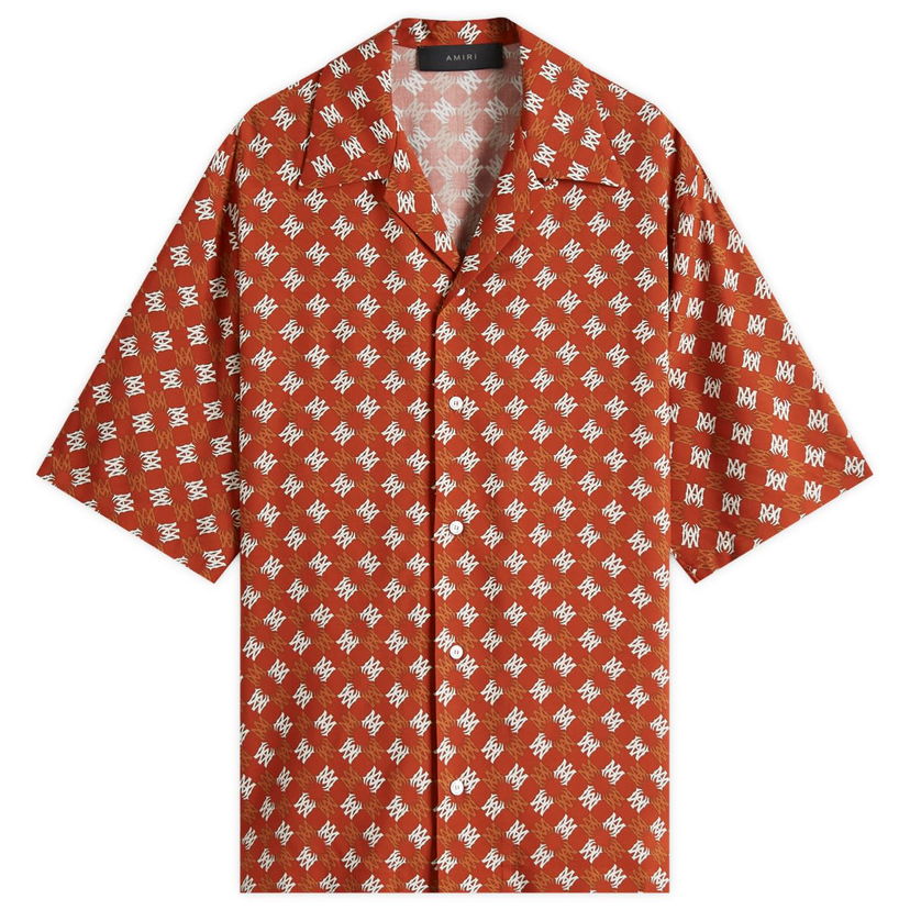 Skjorte AMIRI Amiri MA Quad Camp Collar Shirt, Size M Orange | AMSTCA1104-809