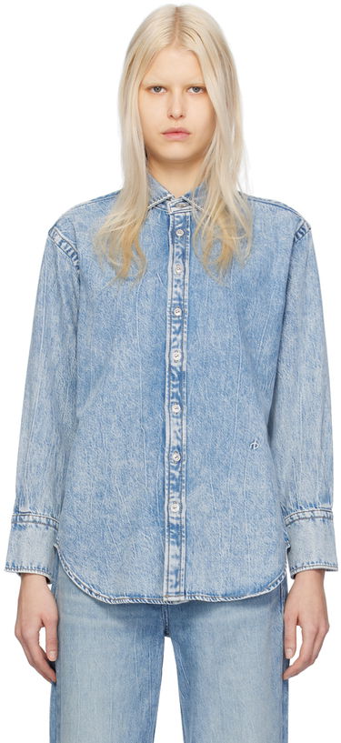 Skjorte rag & bone Diana Featherweight Denim Shirt Blå | WDD23H1423FTMI, 0