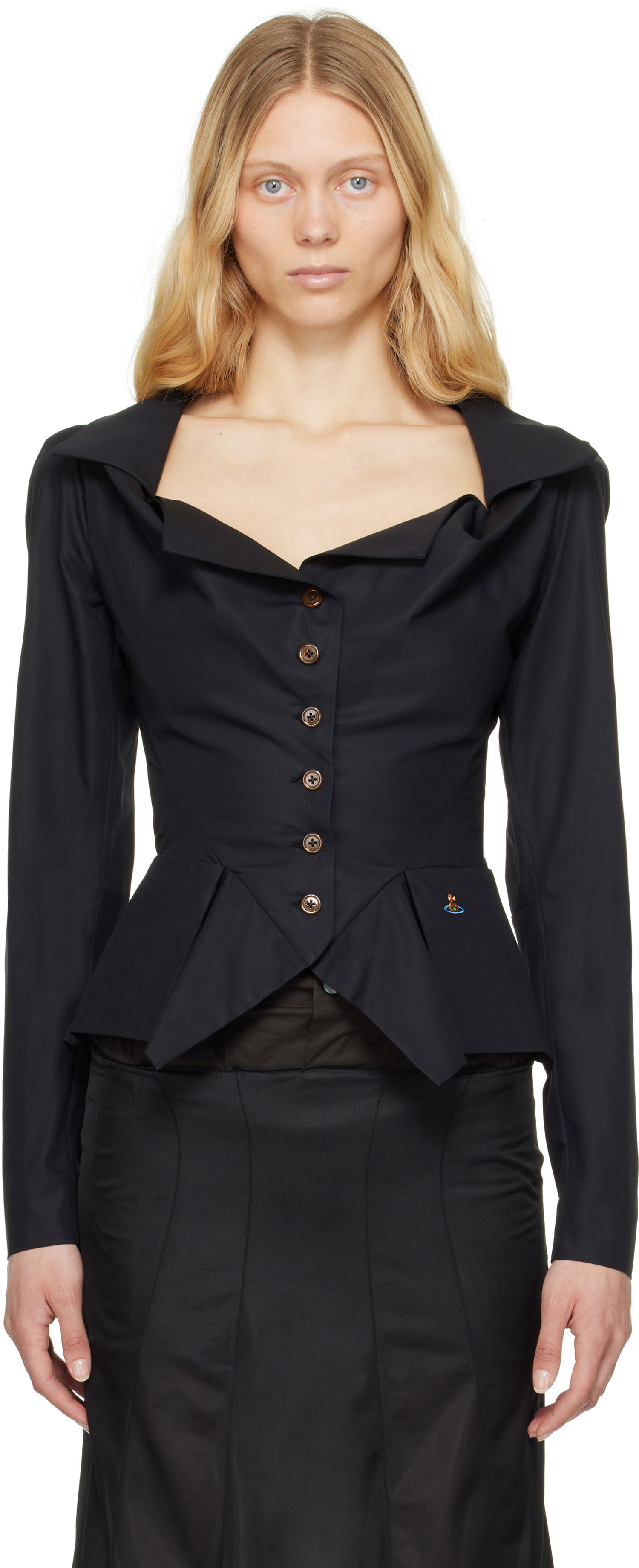 Skjorte Vivienne Westwood Vivienne Westwood Monday Peplum Shirt Sort | 15010061-W009Q-, 0