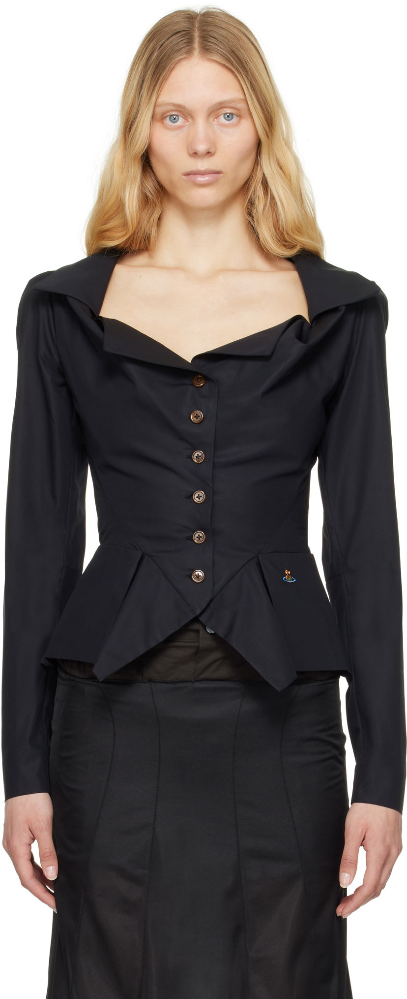 Skjorte Vivienne Westwood Vivienne Westwood Monday Peplum Shirt Sort | 15010061-W009Q-