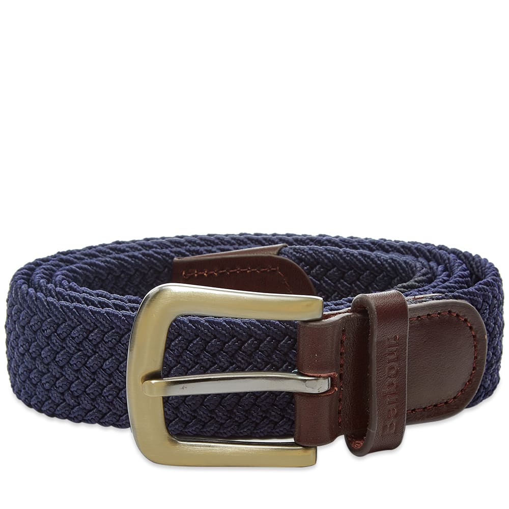 Bælter Barbour Barbour Stretch Webbing Leather Belt Mørkeblå | MAC0038NY31, 0