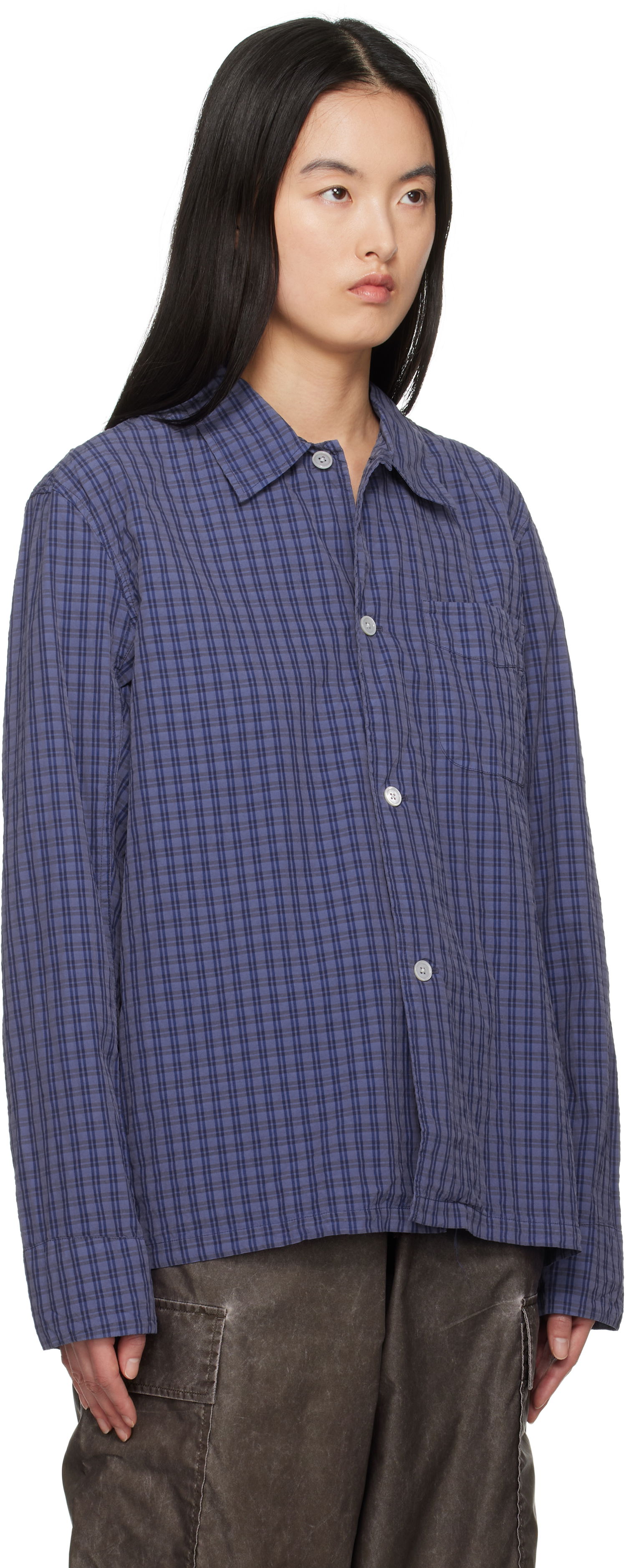 Skjorte OUR LEGACY Our Legacy Box Check Shirt Lilla | M2252BK, 1