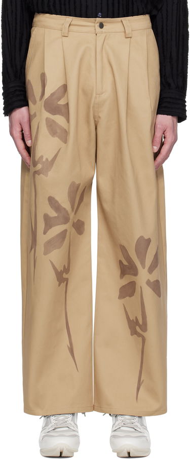Bukser Collina Strada Collina Strada Catchfly Print Trousers Beige | XX6042, 0