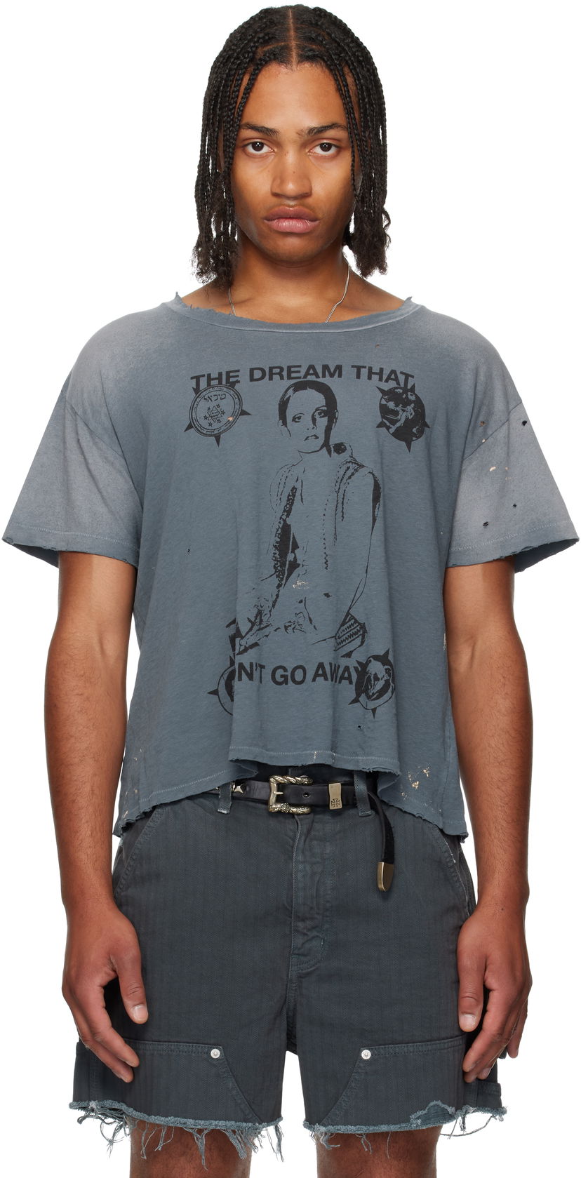 T-shirt Enfants Riches Déprimés Enfants Riches Déprimés 'Dream That Won't Go Away' Distressed Graphic T-Shirt Grå | 010-819