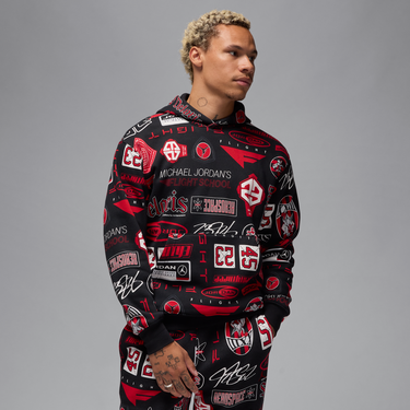 Sweatshirt Jordan Jordan Essentials Print Fleece Hoodie Sort | HM7254-010, 1