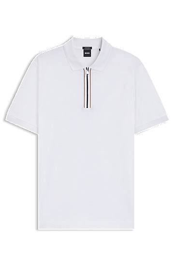 Polo skjorte BOSS Polo Shirt with Zip Placket Hvid | 50543880