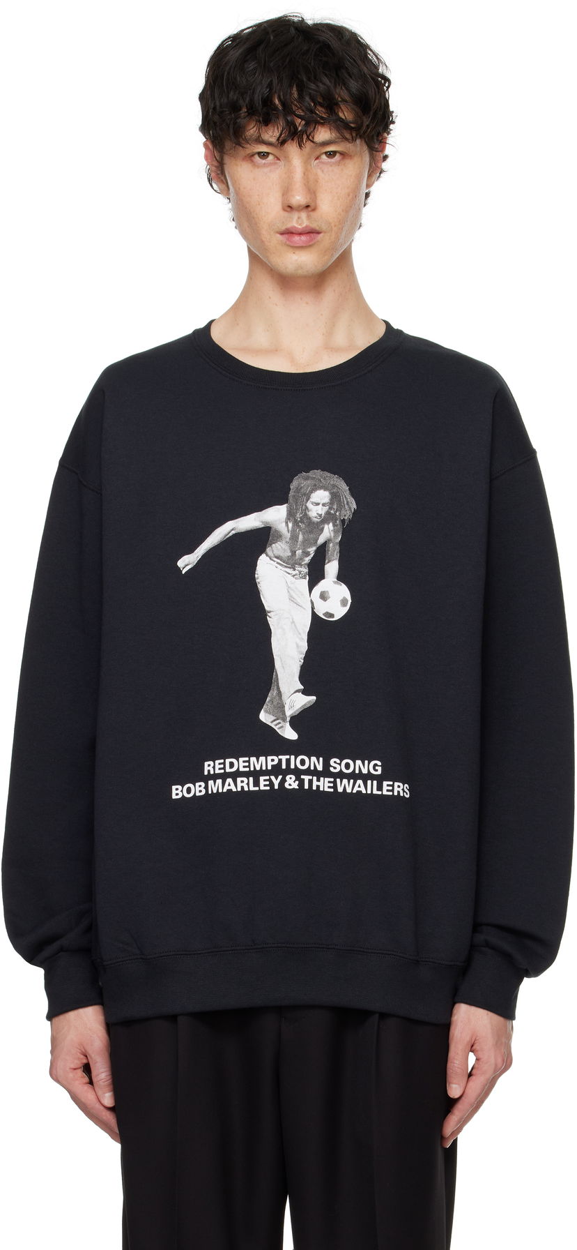 Sweatshirt WACKO MARIA Bob Marley Crewneck Sweatshirt Sort | BOBMARLEY-WM-SS14