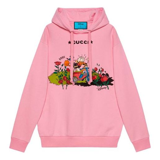 Sweatshirt Gucci Gucci x Disney Donald Duck Cotton Hoodie Lyserød | 615061-XJDC7-5358