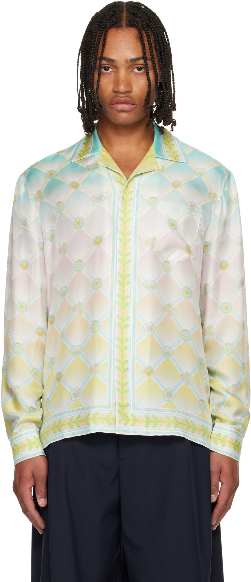Skjorte Casablanca Casablanca Multicolor Long Sleeve Shirt Flerfarvet | U-AW25-SH-006-02-M