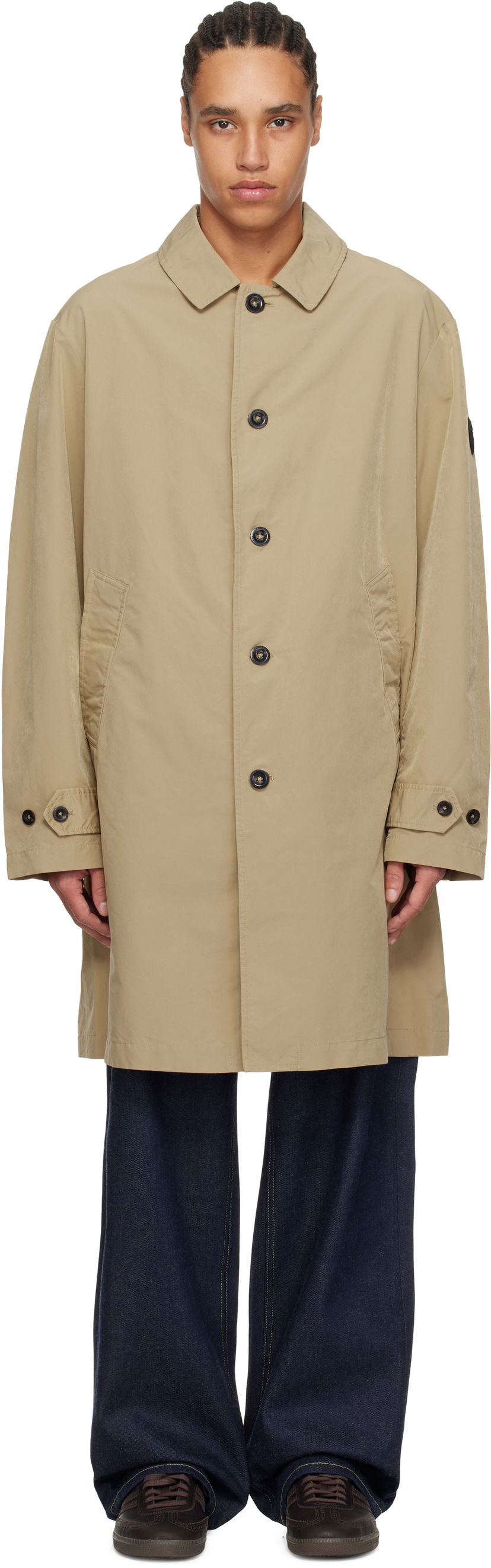 Regnfrakke Polo by Ralph Lauren Polo Ralph Lauren 'The Pearson Twill' Car Coat Beige | 710955225001