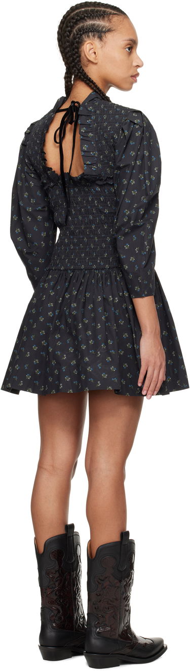 Kjole GANNI Ganni Printed Smock Mini Dress Sort | W0074, 2