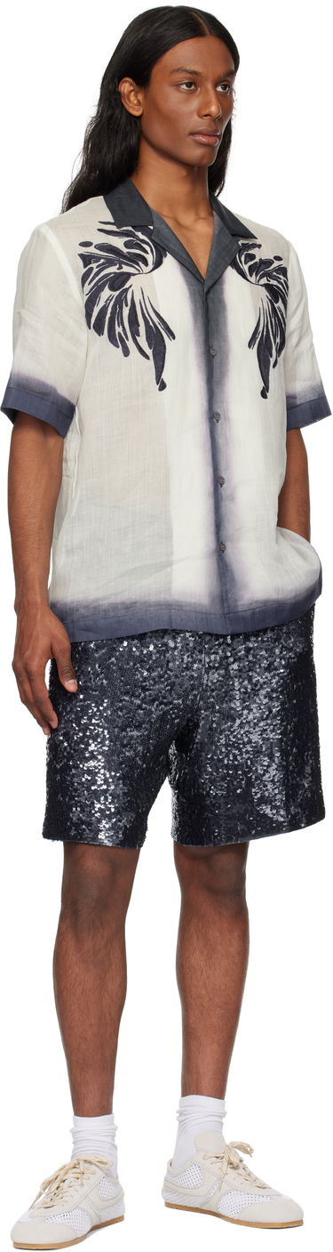 Skjorte Dries Van Noten Dries Van Noten Embroidered Linen Shirt Grå | 251-080748-1268, 3