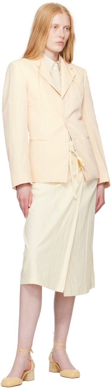 Jakke LEMAIRE Lemaire Single-Breasted Fitted Blazer Beige | JA1071 LF1362, 3