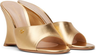 Tilbehør Gianvito Rossi Gianvito Rossi Nappa Silk Wedge Sandals Metalisk | G10095-95RIC-NPS, 3