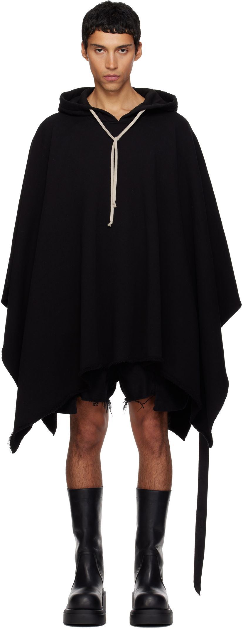 Sweatshirt Rick Owens DRKSHDW Poncho Hoodie Sort | DU02E7275 FSL
