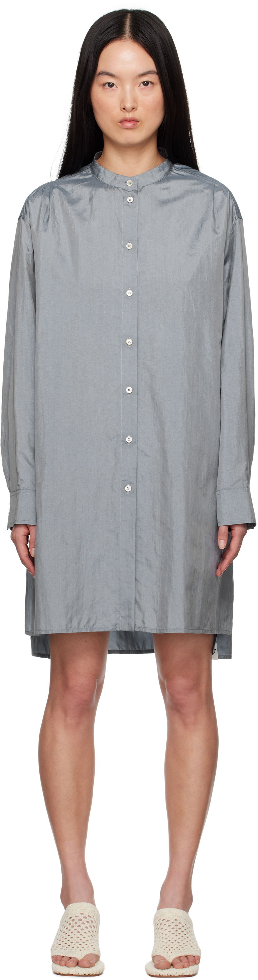 Kjole Jil Sander Jil Sander Band Collar Minidress Grå | J40DL0159_J70003
