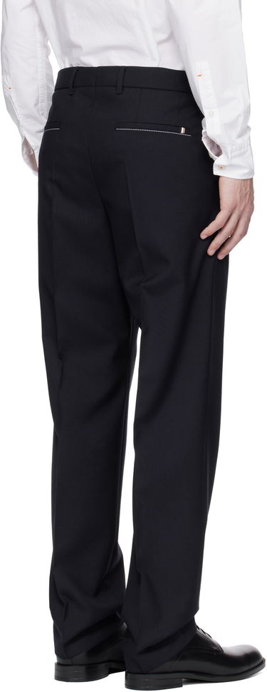 Bukser BOSS Relaxed-Fit Virgin Wool Trousers Mørkeblå | 50545809, 2