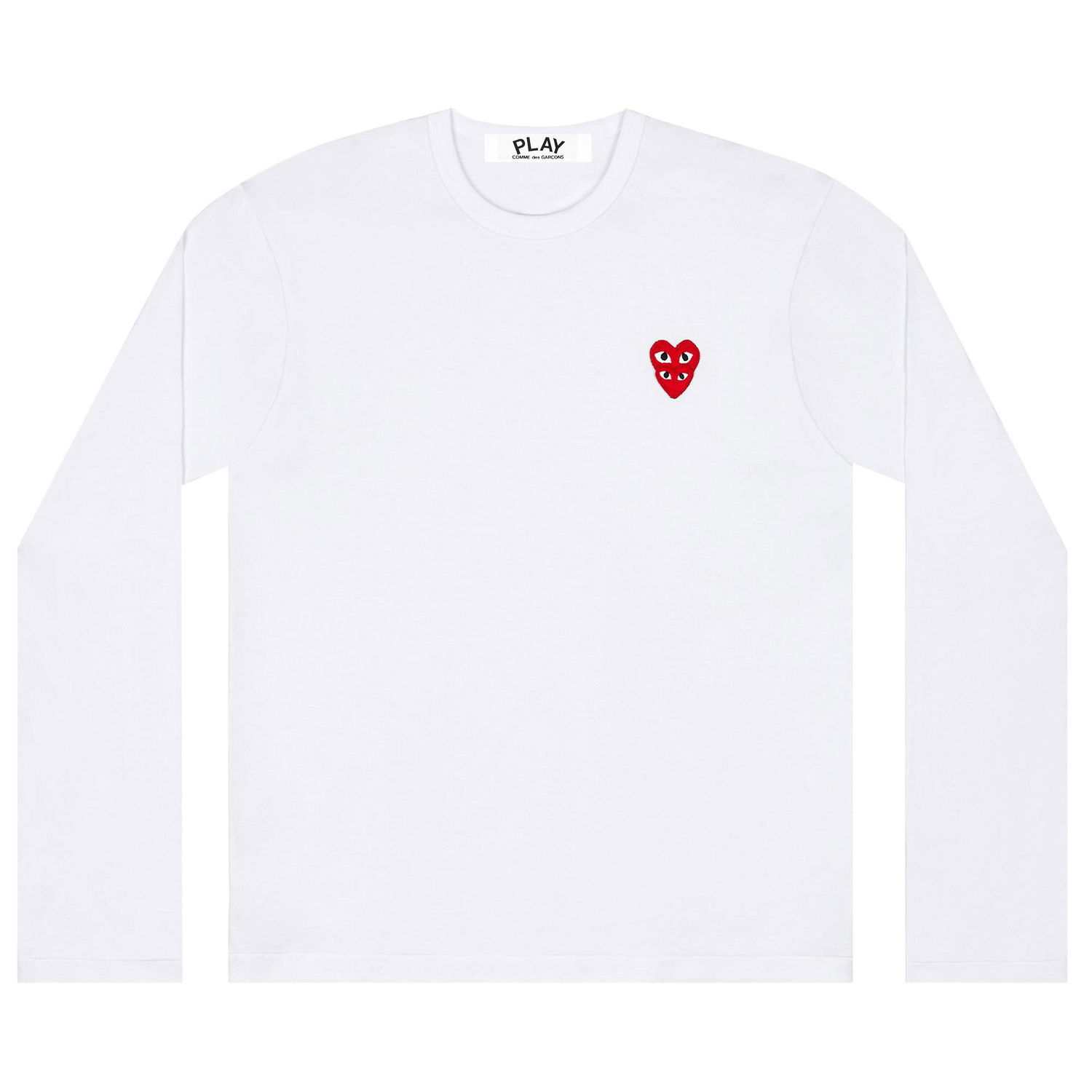 T-shirt Comme des Garçons PLAY Double Heart Long-Sleeve T-Shirt Hvid | AZ T292 051 2, 1