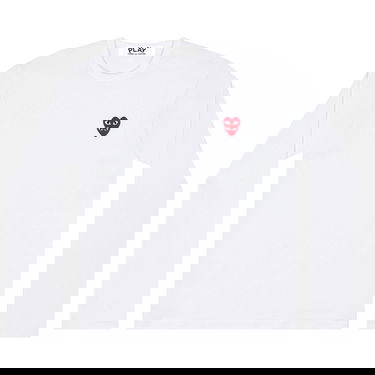 T-shirt Comme des Garçons PLAY Double Heart Long-Sleeve T-Shirt Hvid | AZ T292 051 2, 1