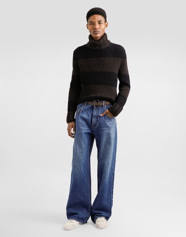 Sweater Dolce & Gabbana Dolce & Gabbana Wool Blend Striped Turtleneck Sweater Sort | GXW68TJGMBPN9869, 1